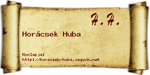 Horácsek Huba névjegykártya